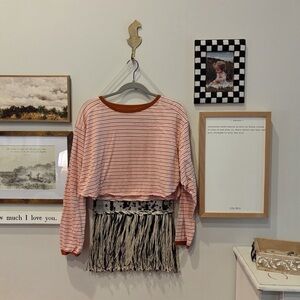 BDG (urban outfitters) striped cropped longsleeve tee